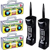 Virtue morals 5 Pieces Inflatable Mobile Phone Props Inflatable Radio Boombox for 80s 90s Party Decorations Hip Hop Theme Party