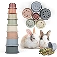 Stacking Cups for Rabbits, 8PCS Stackable Bunny Toys, Plastic Pet Nesting Snack Playset, Chinchilla, Guinea Pig and Parrot En