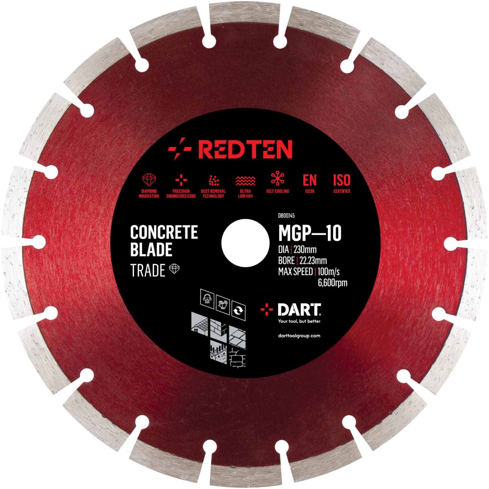 DART DB00120 SMI-7 Diamond Blade, Red