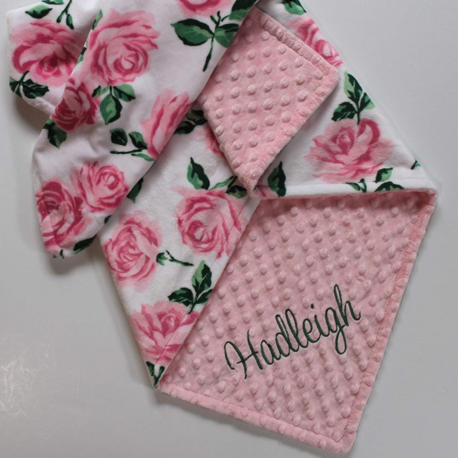 personalized floral baby blanket