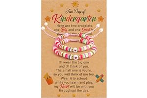 Kzikbxh Back to School Mother Daughter Bracelets Kindergarten Daycare 1st Grade 2nd Grade School Gifts First Day of Preschool