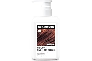 Keracolor Color + Clenditioner 3-in-1 Color-Depositing Conditioner, Gently Cleanses & Conditions, Semi-Permanent Auburn Hair 