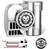 BANHAO Train Horn for Motorcycle 12V, Loud Air Horn Kit for Car Truck | Chrome Plated Shell, Built-in Air Pump, Compact Yet Powerful Sound, 150dB, Relay Harness, Universal for All 12v Vehicles