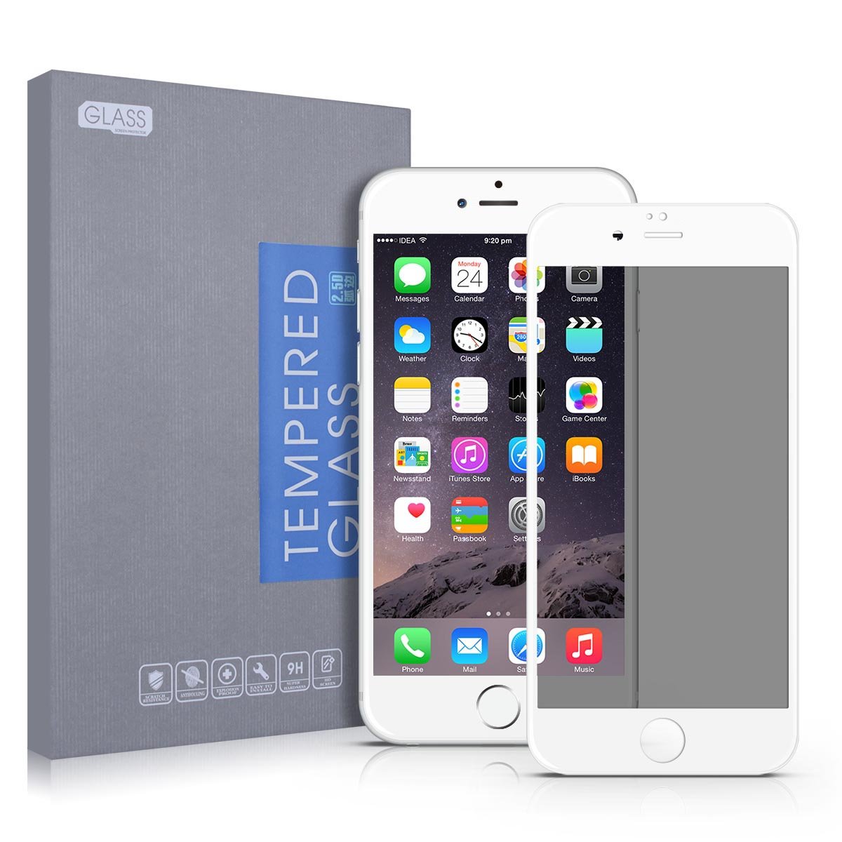 iPhone 6s Plus 6 Plus Privacy Tempered Glass Screen Protector,VIEE HD Clear Privacy Tempered Glass Screen Protector Replacement for iPhone 6/6S Plus,Power Save,Eye Protection,Bubble Free 2.5D (6/6S Pl