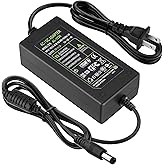 DC 12V 3A Power Adapter, US Plug, 4.6FT Power Cord, 36 Watt AC 100-240V to DC 12Volt Transformers, Switching Power Supply for
