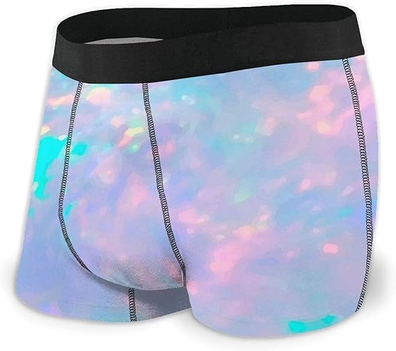 Mens Boxer Briefs Pink Glitters Sexy Underwear With Waistband Stretch