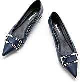 C.Paravano Flats for Women | Pointed Toe Flats | Ballet Flats | Women Dressy Shoes Comfortable(Size 8.5,Navy)