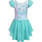 Zaclotre Girls Ruffle Sleeve Ballet Leotard with Skirt Criss-Cross Back Dance Dresses Outfit