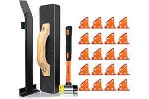 Laminate Flooring Tools, NAACOO Vinyl Flooring Tools, Heavy Tapping Block - Knock 1-2 Times, Heavy Pull Bar, 20pc Upgrade Flooring Spacers, Rubber Mallet |Professional Flooring Installation Kit