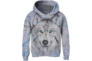 Idgreatim Kids 3D Print Pullover Hoodies Warm Thick Hooded Sweatshirt with Packet for Boys Girls 5-16 Years