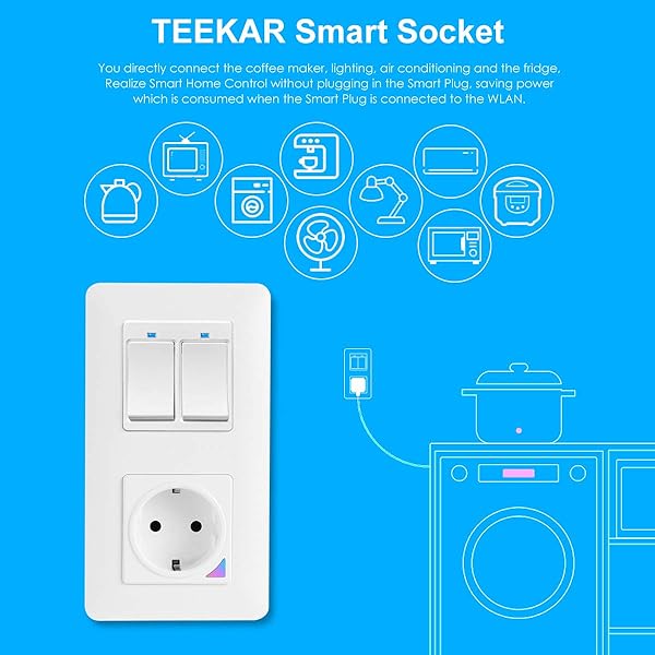 Interruptor de luz WiFi Alexa de TEEKAR con enchufe inteligente WiFi interruptor de botn fsico compatible con Alexa Google Home y Smart Life