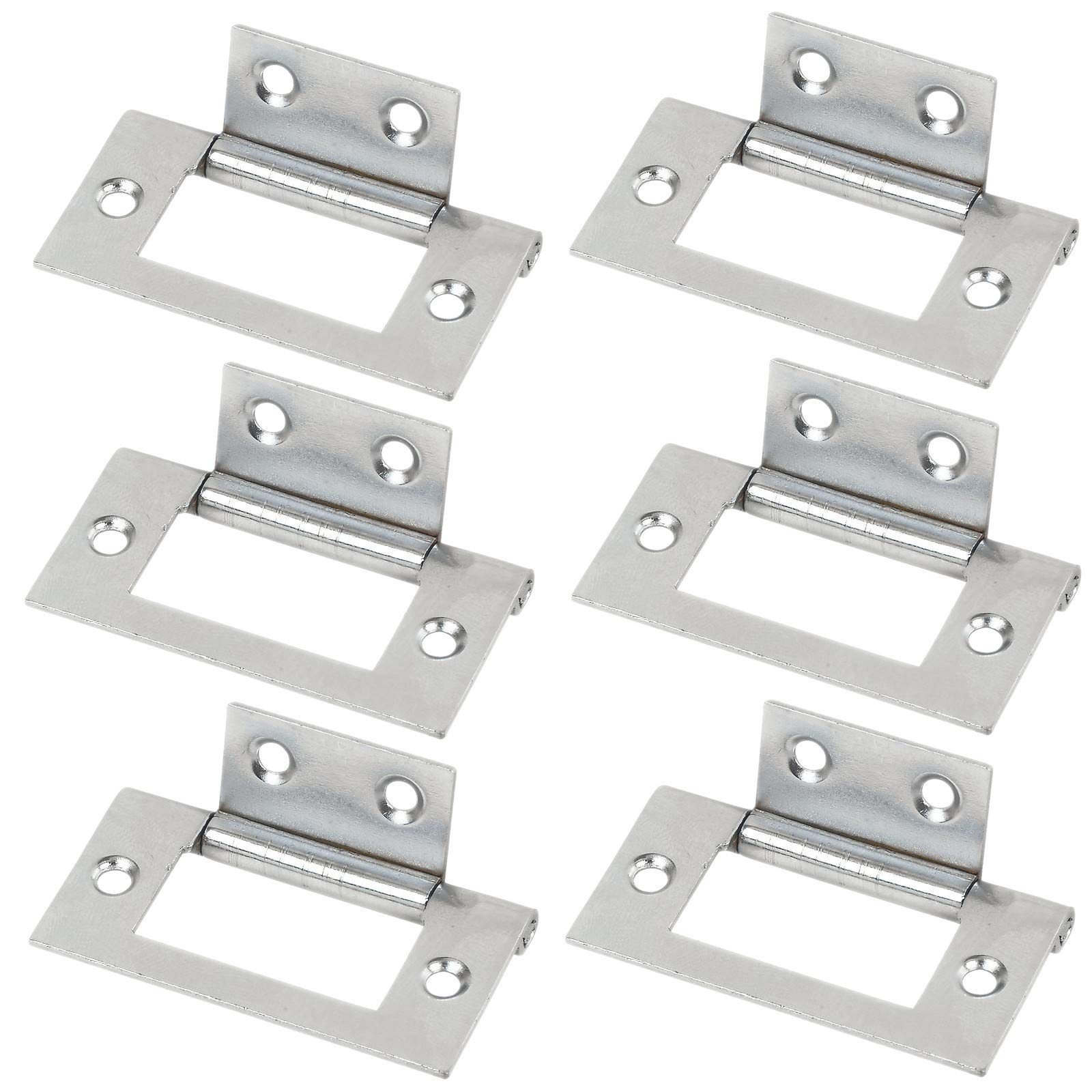 3 Pairs (6 Unit) Flush Hinge Polished Chrome 51 x 25mm