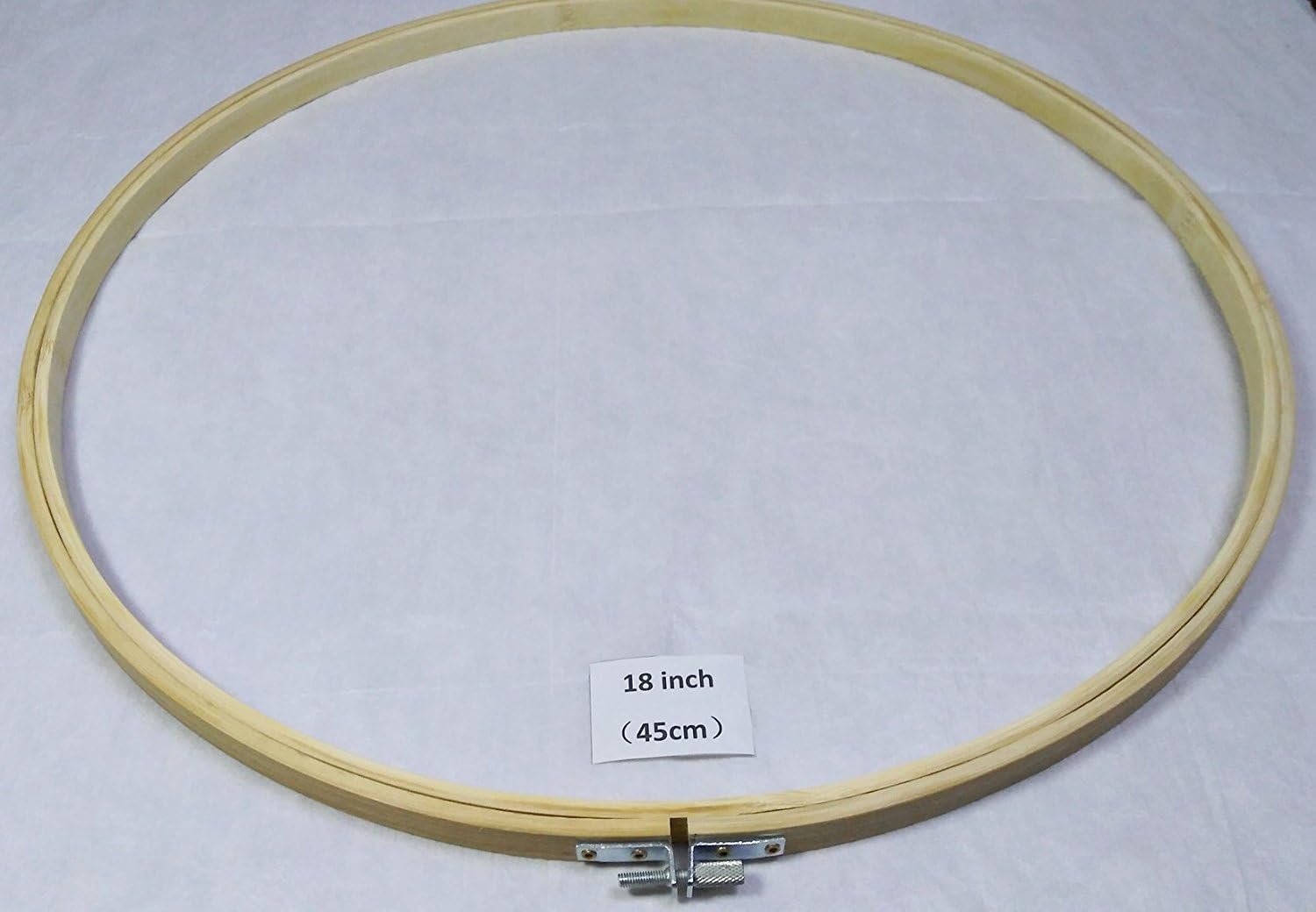 JiangQiao Embroidery Hoop Tambour Bamboo Circle Ring Round Frame for Cross Stitch DIY Craft (18 inch)