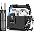 Inesore Compatible with AirPods 4th Generation Case,with Cleaner kit,Automatic Snap Switch Secure for New Airpods 4 Charging Cover [with Active Noise Cancellation] (2024)-Black