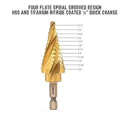 NEIKO 10180A Steel Spiral Quick-Change Step Drill