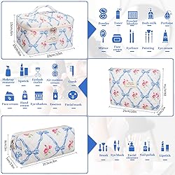 Makeup Bag Set, Quilted Makeup Bag, Large Floral
