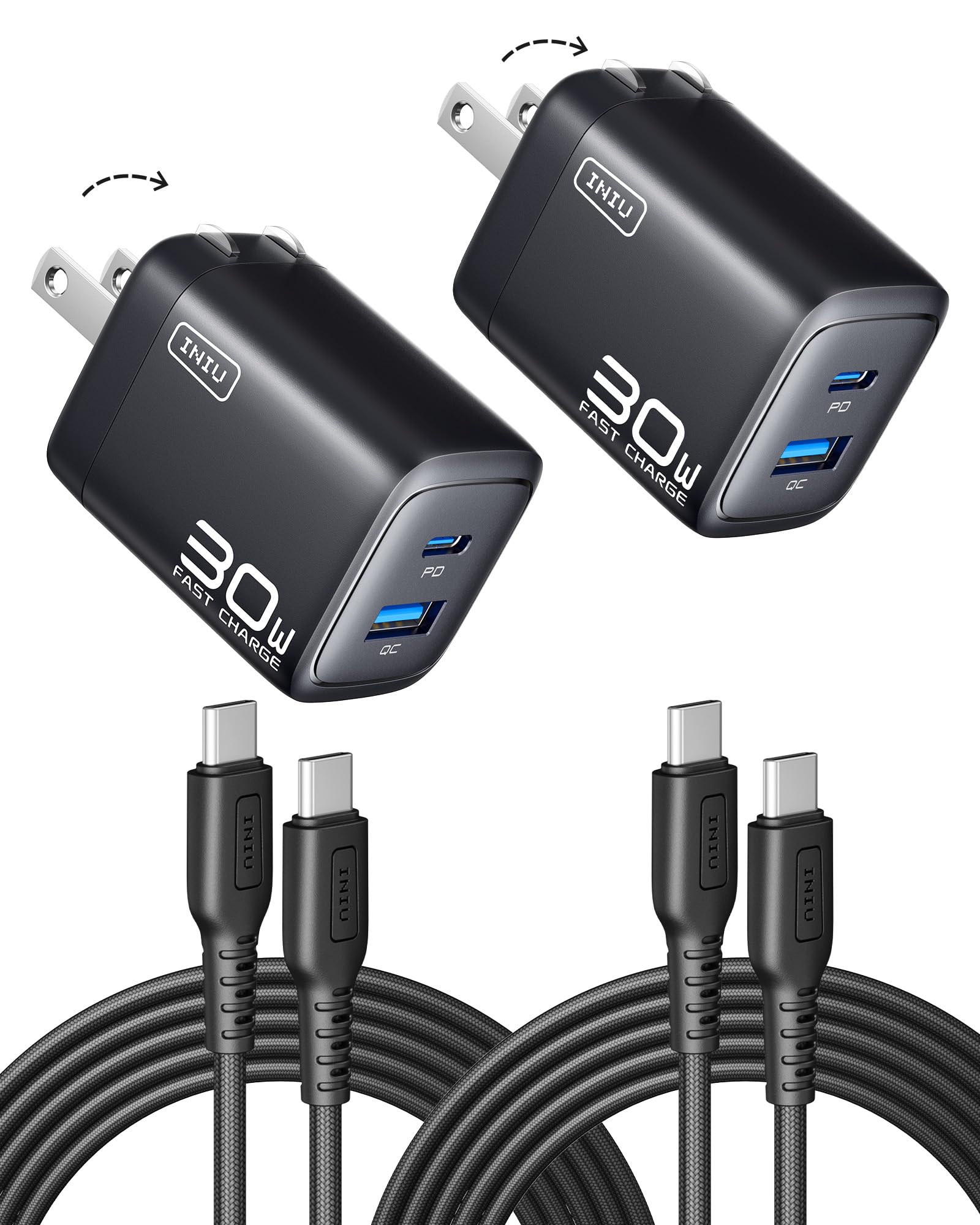 INIU 30W GaN Fast Charging USB C Charger, Block with Smart Phone Protection