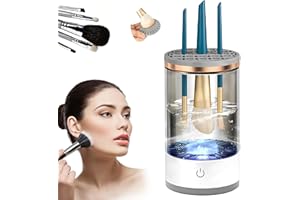 SENLONG Electric Makeup Brush Cleaner,Multi-Use Cosmetic Brush Cleaner, Automatic Spinning Makeup Brush Cleaner for All Size Makeup Brushes (Black)
