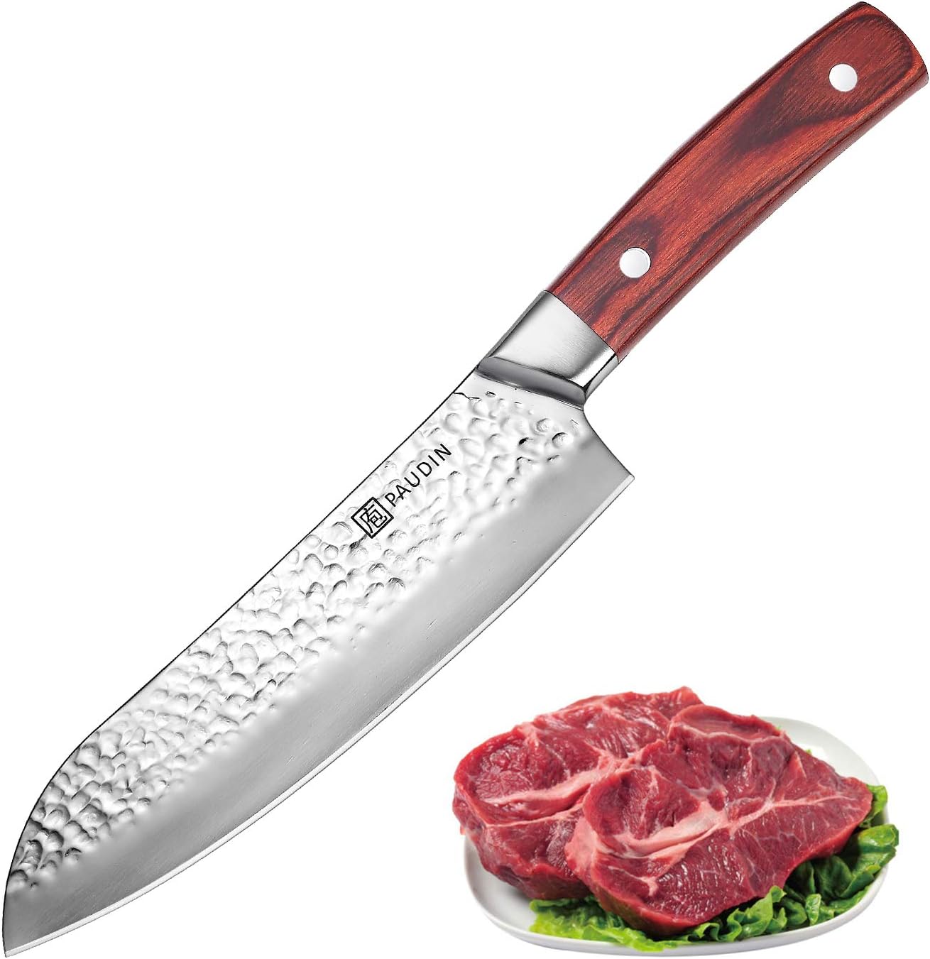 Santoku Knife 7 Inch, PAUDIN Japanese Chef Knife, Sharp