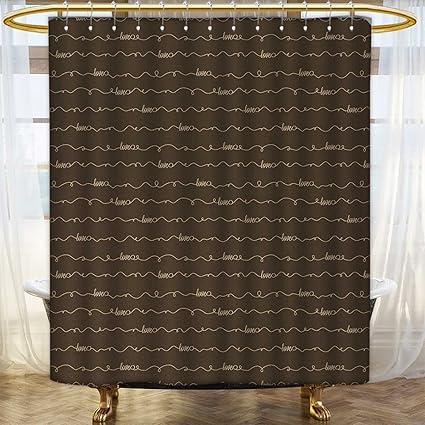 Amazon Com Anhounine Brown Shower Curtains Sets Bathroom Dark