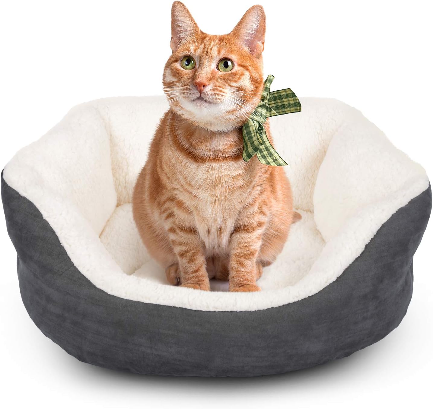 Heated Cat Bed With Automatic Temperature Control - Machine Washable Anti-Slip Bottom