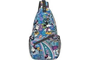 LRREU Cute Sling Bag for Women Men Cartoon Shoulder Bag Crossbody Bags Mini Purse Backpack Chest Bags for Travel Hiking