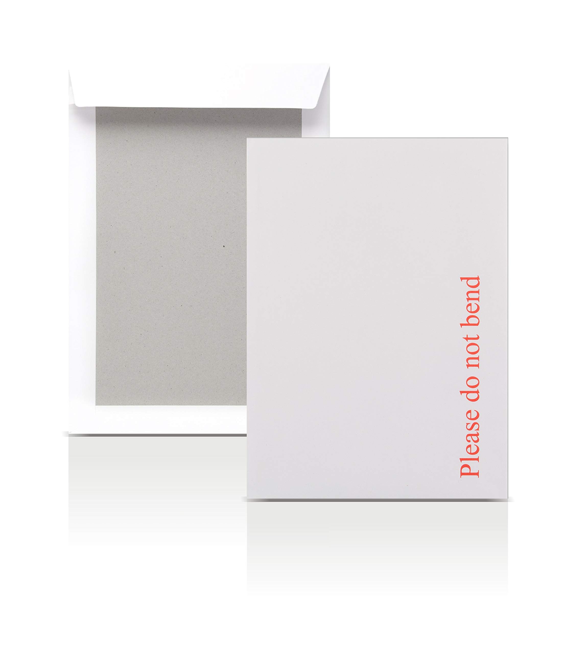 AKAR White A5/C5 Hardback Envelopes - 229x162mm - Please Do Not Bend - Card Backed Board Envelopes [Pack of 20]