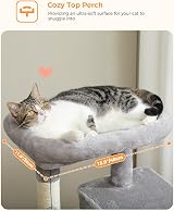 PAWZ Road 116cm Cat Tree Indoor Tower with 4 Sisal Posts Grey M view 4