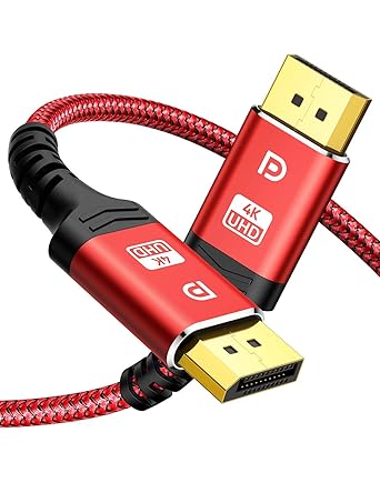 Cable Displayport 4 K Dp Cable Nylon Trenzado 4k 60hz 1440p 144hz Ultra Alta Velocidad Displayport A Displayport Cable 6 6ft Para Ordenador Portatil Pc Tv Etc Gaming Monitor Cable Rojo Amazon Es Electronica