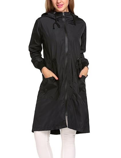 Parabler Damen Regenjacke Windjacke Outdoorjacke Regenparka Übergangsjacke Funktionsjacke Kapuzenjacke Regenmantel mit Kapuze