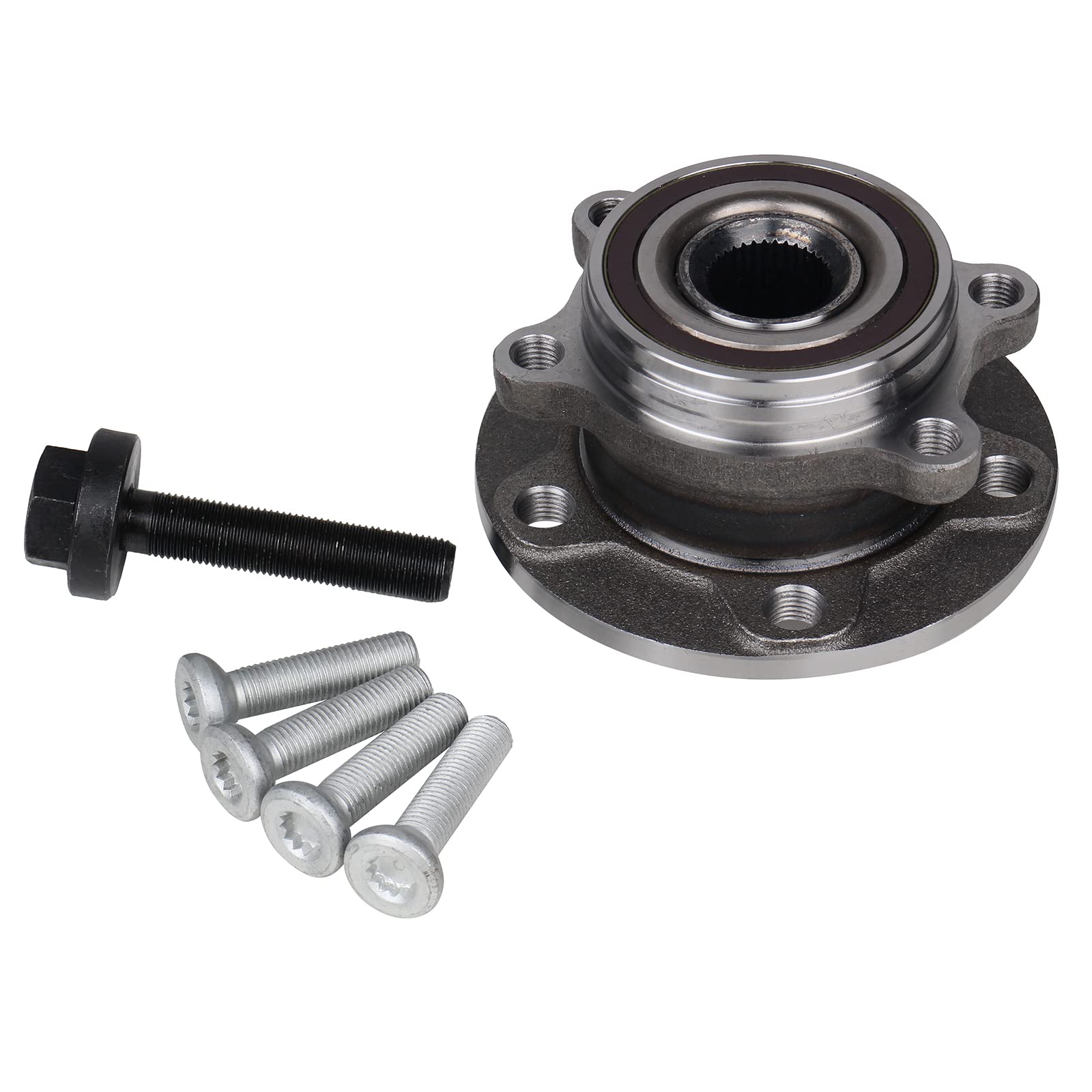 Photo 1 of KUSATEC 513253 Front/Rear Wheel Bearing and Hub Assembly Compatible with Audi A3 Q3 TT Quattro, VW Jetta Passat Golf GTI Beetle Tiguan CC Eos Rabbit, 5-Lug Bolts w/ABS
