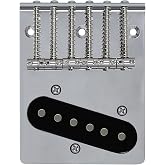 Telecaster Vintage Guitar Bridge 6 String Saddles Plate with Pickup Replacement for Fender Tele Vintage Style Electric Guitar Parts, Chrome