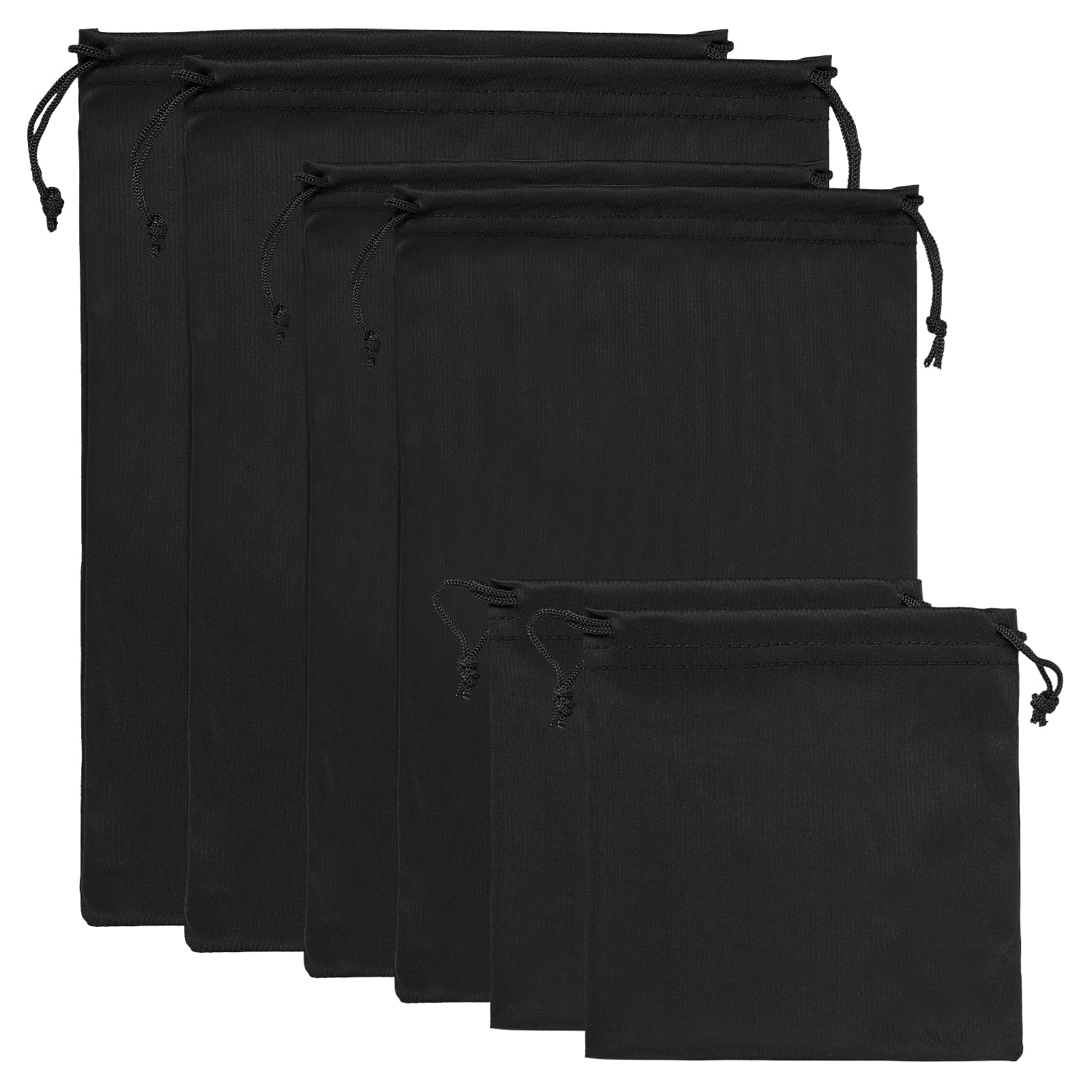 PATIKIL Ski Goggle Bag, 6 Pack Microfiber Pouch Protective Storage Case Sleeve, (5.9" x 5.9", 10.6" x 7.1", 11.8" x 9.1"), Black