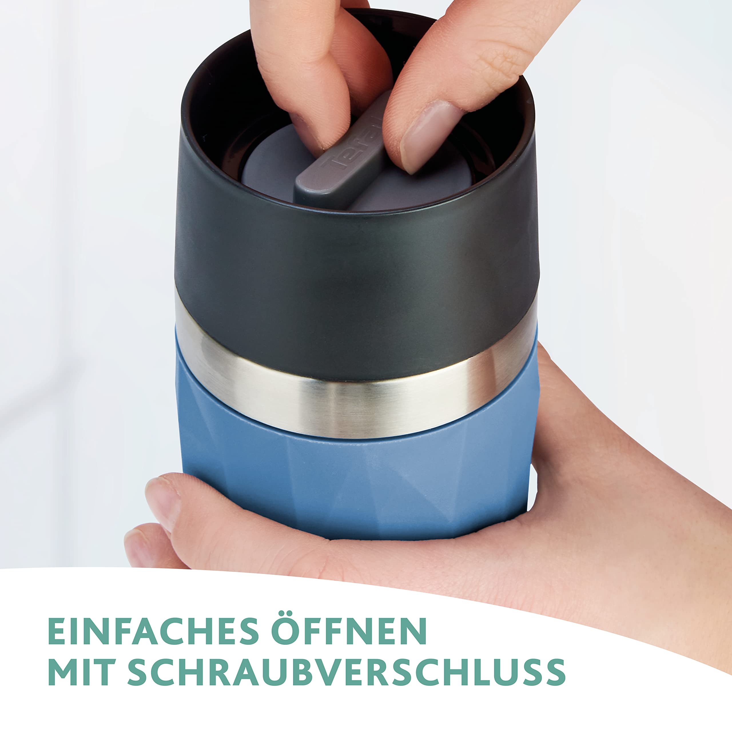 Emsa N21609 Travel Mug Compact Thermo-/Isolierbecher aus Edelstahl, 0,3 Liter, 3h heiß, 6h kalt, 100% dicht, auslaufsicher, spülmaschinengeeignet, 360°-Trinköffnung, Weinrot 6