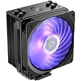 Cooler Master Hyper 212 Black Edition RGB CPU Air Cooler, SF120R RGB Fan, Anodized Gun-Metal Black, Brushed Nickel Fins, 4 Co