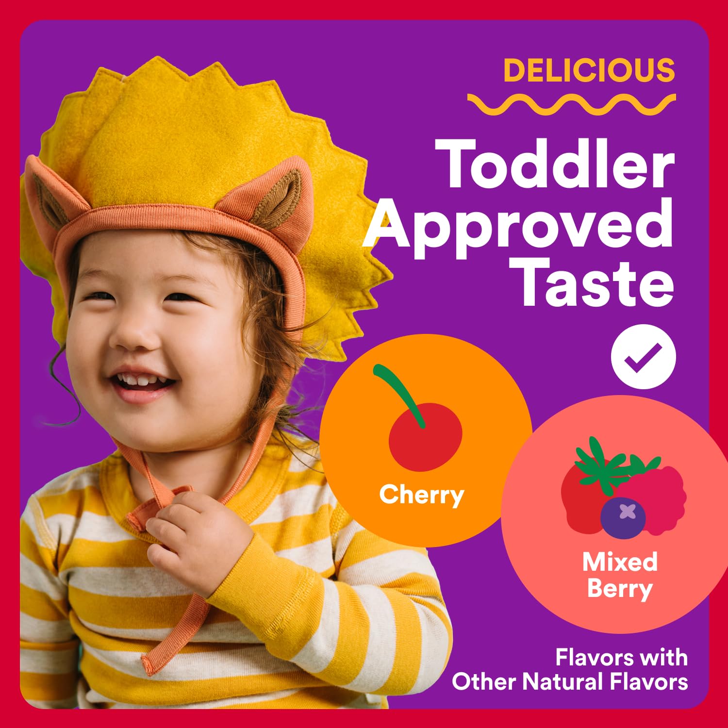 SmartyPants Organic Toddler Multivitamin Gummies: Probiotics, Omega 3 (ALA), Vitamin D3, C, Vitamin B12, B6, A, K & Zinc, Beta Carotene, Gluten Free, Three Fruit Flavors, 60 Count (30 Day Supply)