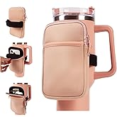 LMYUHONG Water Bottle Pouch for Stanley Cup Accessories 40oz 20oz 30oz,Tumbler Pouch with Versatile Pocket, for Cards, Keys,Earphone. Fits for Phones, Use for Running, Walking, Hiking & Biking