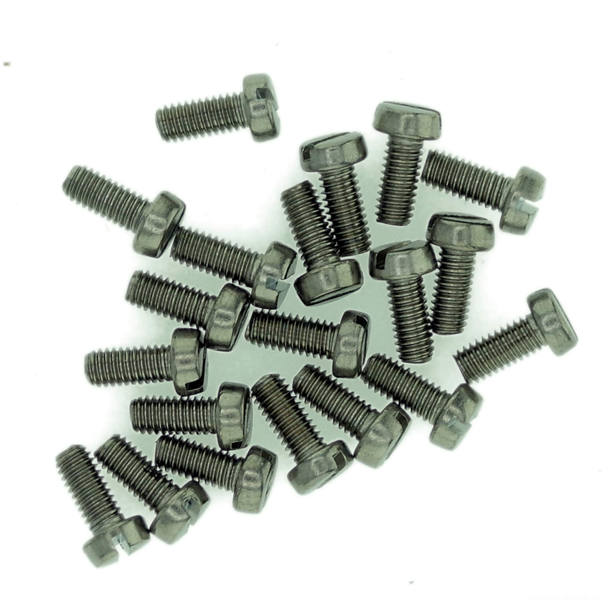 M3.5 (3.5mm x 20mm) Slot Cheese Machine Screw (Bolt) - Stainless Steel (A2) (Pack of 20)