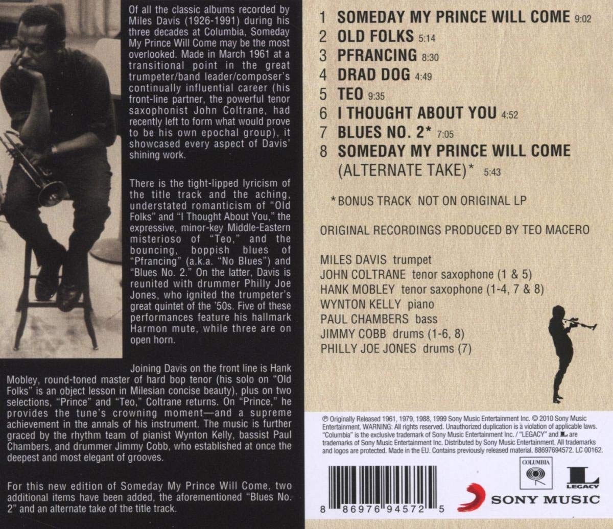Davis Miles Someday My Prince Will Come Origina L Columbia Jass Classics Amazon Com Music