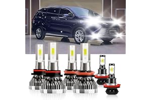 TXBILMOO Compatible For Toyota Sienna 2011-2020 9005 H11 High/Low Beam H11 Fog Light Bulbs Pulg And Play IP68 Pack of 6