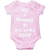 AW Fashions Me + Mommy = One Broke Daddy Baby Bodysuit Cute Newborn Outfit Infant Girl Clothes Boy Romper