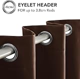 Deconovo Eyelet Thermal Blackout Curtains 52x72 Chocolate 1 Pair view 7