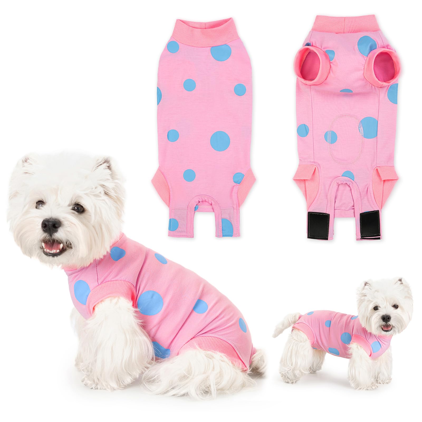 Lyneun Dog Recovery Suit - Post Op Surgical Vest for Allergies & Wound Protection (Pink, XL)