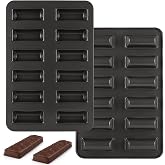 LDHHYH 2 Pack Financier Cake Baking Pan, 12-Cavity Non-Stick Rectangle Muffin Pan, Carbon Steel Financier Cake Mold, Biscuits Cookies Bakeware for Oven Baking &ndash; Black