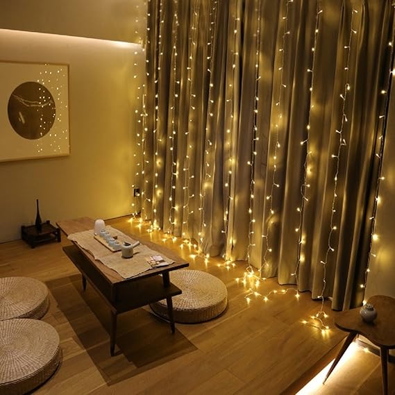 CHKOKKO Curtain Lights Clear Colour (400 Light Bulbs)