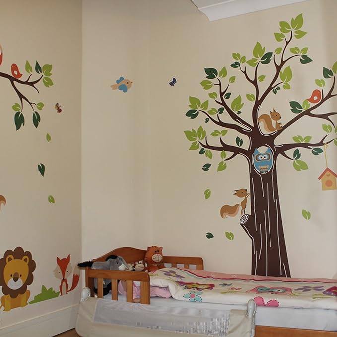 StickersWall Jungle Tree and Animals Nursery Wall Stickers Amazon.co