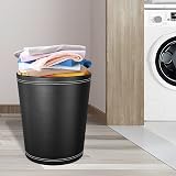 GORESE Leather Trash Can Wastebasket 9.4in Opening 11in H Black view 6