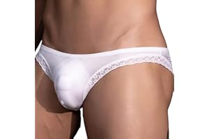 Moily Men's Stretchy Bulge Pouch Bikini Briefs Glossy Sissy Panties Thongs Lingerie Underwear