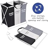 Rainberg 135L Collapsible Laundry Hamper with 3 Compartments view 5