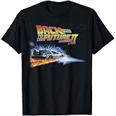 Back To The Future unisex child Classic Back To the Future Two Flaming Tires T Shirt, Black, Small US